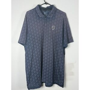 Nike Golf Dri-FIT Polo Shirt Mens XXL Navy Geometric National PGA Resort Logo